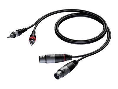 ProCab signalkabel 2 x XLR hun > 2 x RCA - 1,5 m
