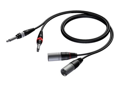 ProCab signalkabel 2 x XLR hun > 2 x Jack.