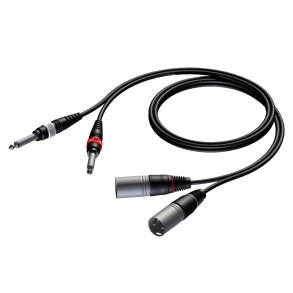 ProCab signalkabel 2 x XLR han > 2 x Jack - 3 m