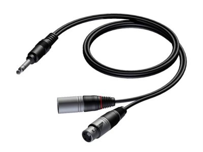 ProCab insertkabel XLR han & hun > Jack stereo