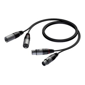 ProCab 2 x XLR hona > 2 x XLR hane - signalkabel 1,5 m