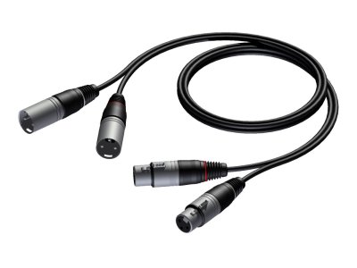 ProCab 2 x XLR hona > 2 x XLR hane - signalkabel 1,5 m