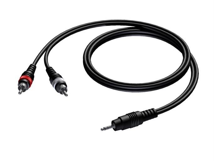 ProCab adapterkabel MiniJack 3,5 mm stereo > 2 x RCA