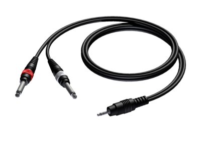 ProCab MiniJack 3,5 mm stereo > 2 x Jack.