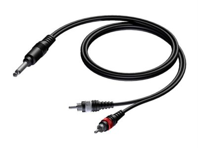 ProCab split kabel Jack mono > 2 x RCA - signalkabel