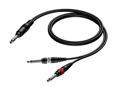 ProCab splitkabel Jack stereo > 2 x Jack - insert-kabel