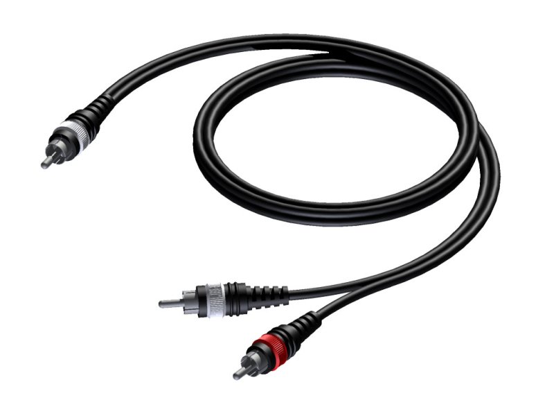 ProCab RCA han > 2 x RCA han - signalkabel 1,5 meter
