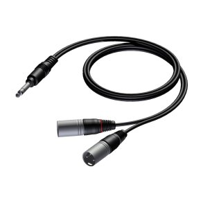 ProCab Stereo jack > 2 x XLR han insert-kabel 1,5 m