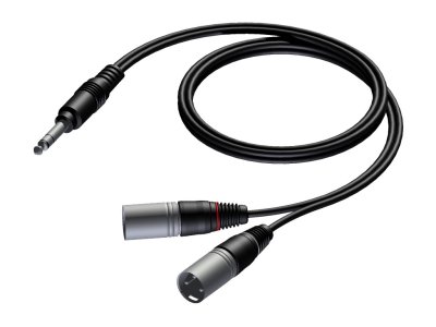 ProCab Stereo jack > 2 x XLR han insert-kabel 1,5 m