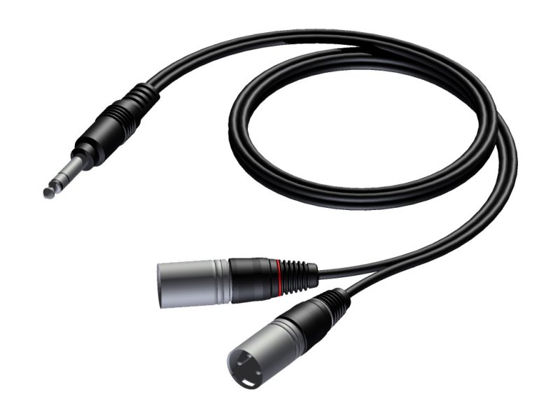 ProCab Stereo jack > 2 x XLR  han insert-kabel 1,5 m