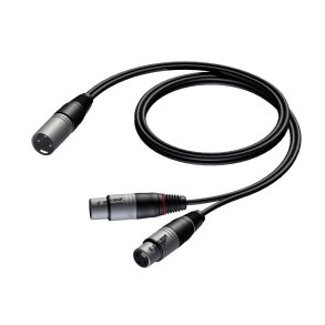 ProCab XLR han > 2 x XLR hun split-kabel 1,5 meter