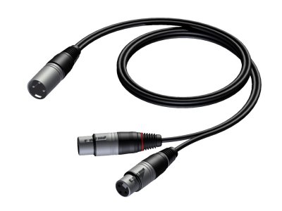 ProCab XLR han > 2 x XLR hun split-kabel 1,5 meter
