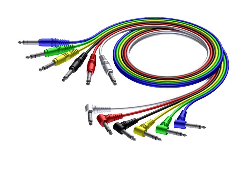ProCab stereo jack/jack vinkel kabelst i 6 farver, 60 cm