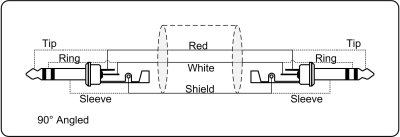 ProCab stereo jack/jack vinkel kabel st i 6 farver, 60 cm