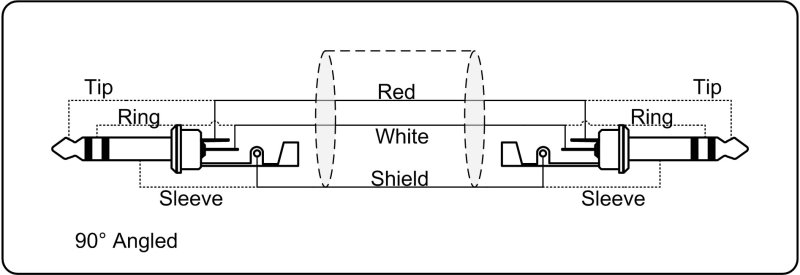 ProCab stereo jack/jack vinkel kabel st i 6 farver, 90 cm