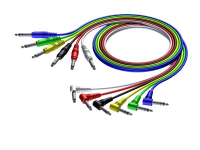 ProCab stereo jack/jack vinkel kabel s�t i 6 farver