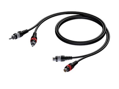 ProCab Phono forl�ngerkabel 2 x RCA hun > 2 x RCA han