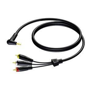 ProCab Mini Jack 4 pol han > 3 x RCA han