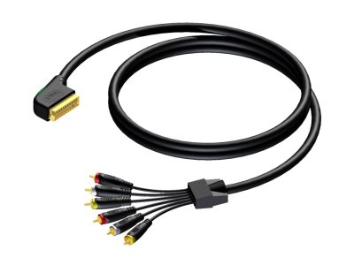 ProCab Scart han > 6 x RCA hona 3 meter