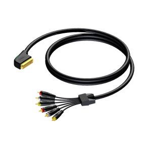 ProCab Scart han > 6 x RCA kontakt 5 meter