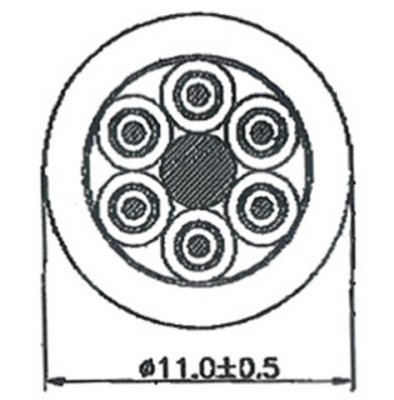 ProCab Scart han > 6 x RCA kontakt 5 meter