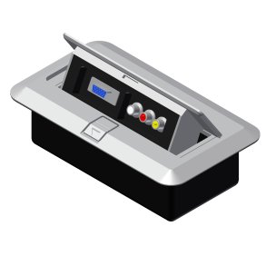 ProCab Golvbox 3 x RCA hona & SVGA, svart