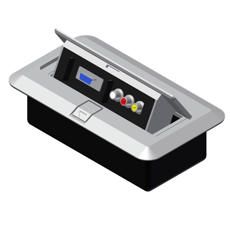 ProCab Golvbox 3 x RCA hona & SVGA, gr