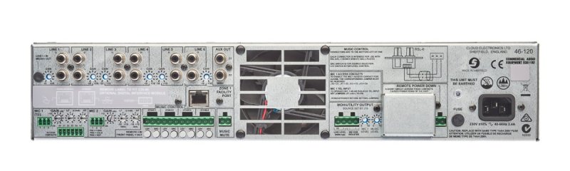 Cloud Zonemixer og forstrker 4 x120W, 6 Line og 2 Mic input