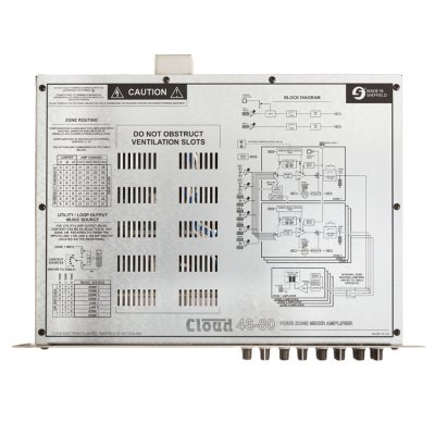 Cloud Zonemixer og forst�rker 4 x 80W, 6 Line og 2 Mic input