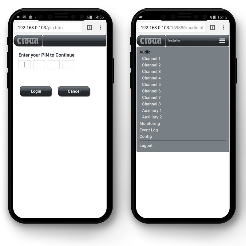 Cloud CV2500 Digital DSP Forstrker 2 x 500W, 4 Ohm, 100 Volt