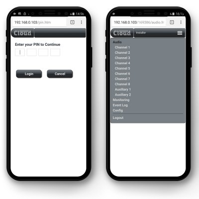 Cloud CV2500 Digital DSP Forst�rker 2 x 500W, 4 Ohm, 100 Volt