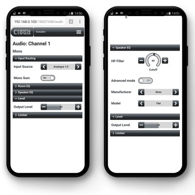 Cloud CV2500 Digital DSP Forstrker 2 x 500W, 4 Ohm, 100 Volt