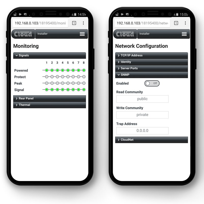 Cloud CV2500 Digital DSP Forstrker 2 x 500W, 4 Ohm, 100 Volt