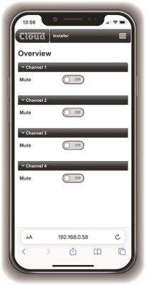 Cloud CV4250 Digital DSP Forstrker 4 x 250W, 4 Ohm, 100 Volt