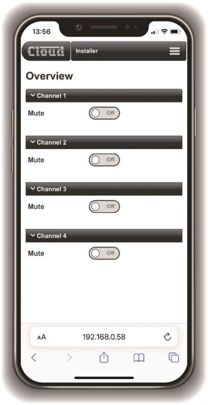 Cloud CV4250 Digital DSP Forstrker 4 x 250W, 4 Ohm, 100 Volt
