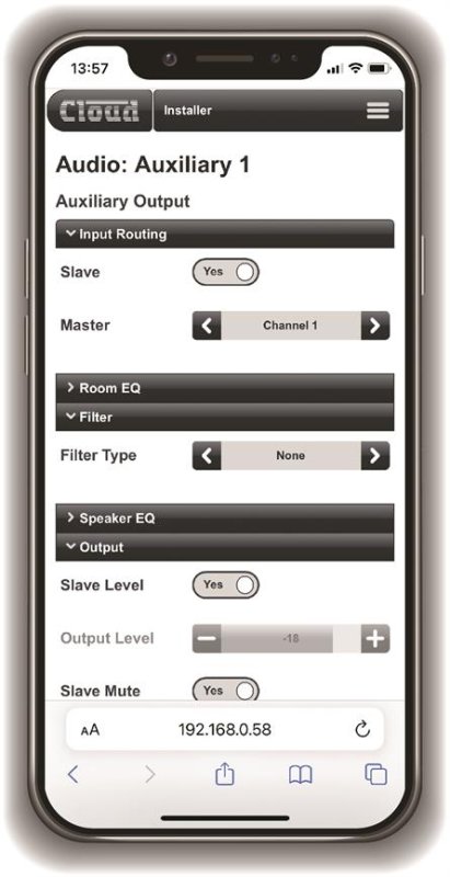 Cloud CV4250 Digital DSP Forstrker 4 x 250W, 4 Ohm, 100 Volt