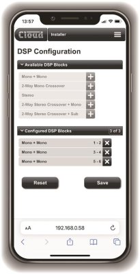 Cloud CV4250 Digital DSP Forstrker 4 x 250W, 4 Ohm, 100 Volt