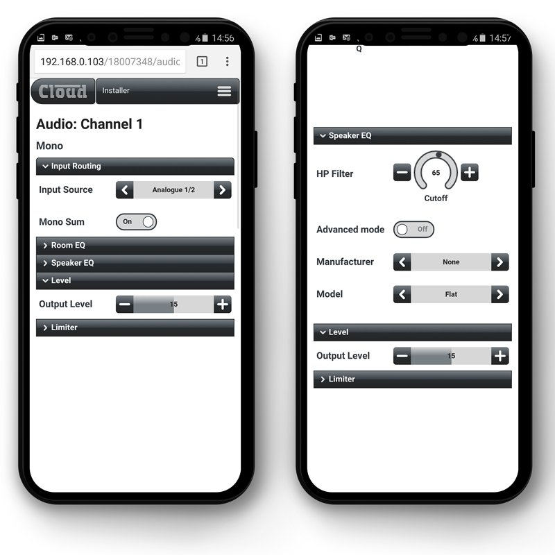 Cloud CVA8125 Digital DSP Forstrker 8 x 125 W 4 Ohm og 100 Volt