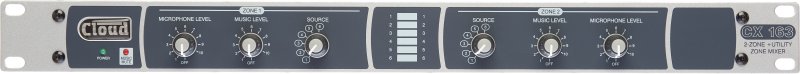 Cloud Zonemixer CX163 2 zone stereo mixer 6 line/1 mic input