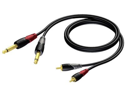 ProCab kabel 2 x mono Jack > 2 x RCA han 1,5 meter