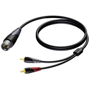 ProCab XLR han > 2 x RCA - signalkabel