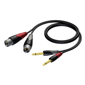 ProCab 2 x XLR han > 2 x Jack - signalkabel 1,5 meter
