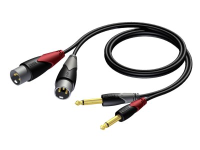 ProCab 2 x XLR han > 2 x Jack - signalkabel 1,5 meter