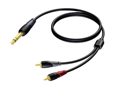 ProCab Jack stereo > 2 x RCA han - insert-kabel 1,5 m