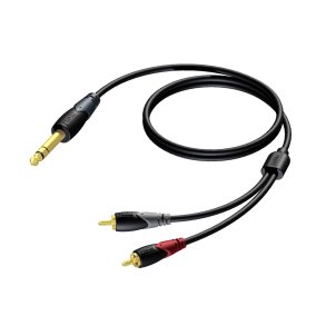 ProCab Jack stereo > 2 x RCA han - insertkabel 3 meter