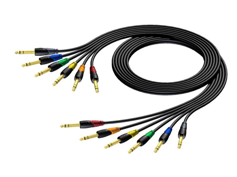 ProCab Jack stereo kabelst i 6 farver, signalkabel 1 m