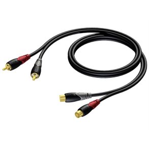 ProCab Phono forl�ngerkabel 2 x RCA hun > 2 x RCA han