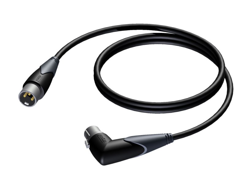 ProCab XLR han > XLR hun vinkel - 5 meter
