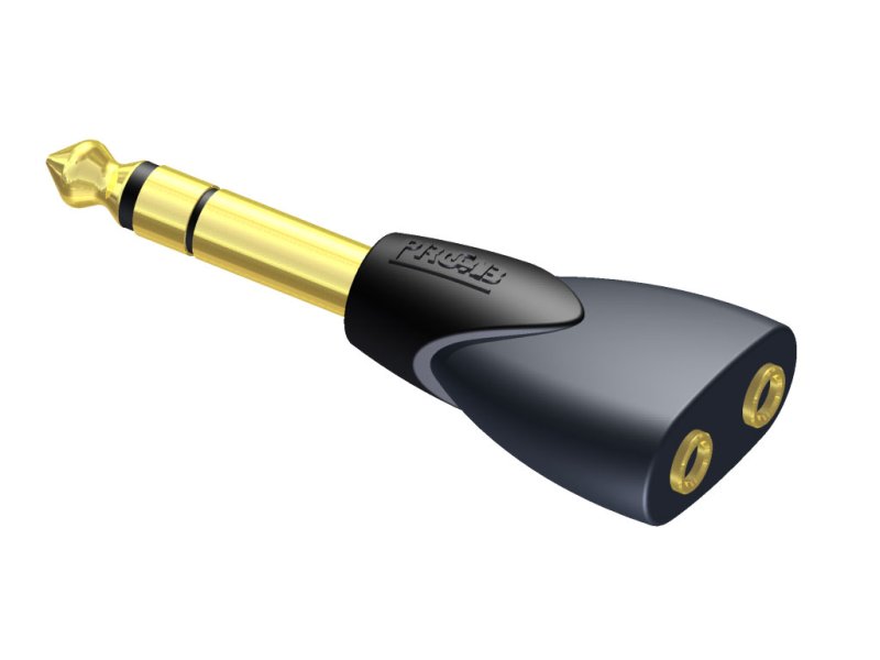 ProCab adaptor jack stereo han>2 x mini jack stereo hun