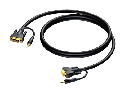 ProCab SVGA han > SVGA han & Stereo Audio Jack 1,5 m